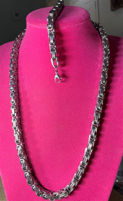 stainless steel byzantine box chain necklace|byzantine chain sterling silver.